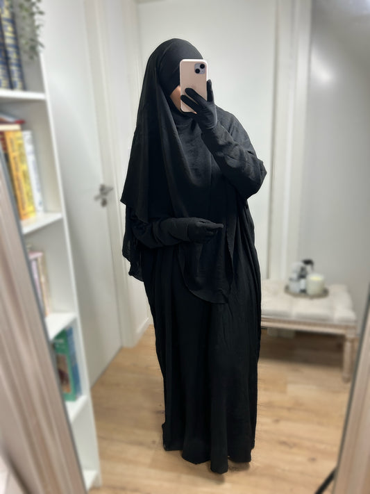 Ensemble Abaya Khimar en Jazz - Noir