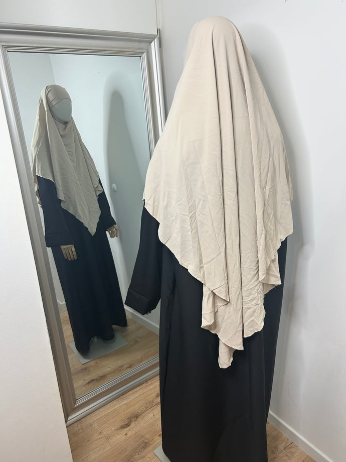 Khimar long en Soie de Médine - Beige