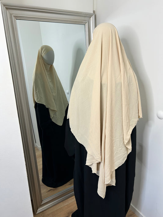 Khimar long en Jazz - Beige crème