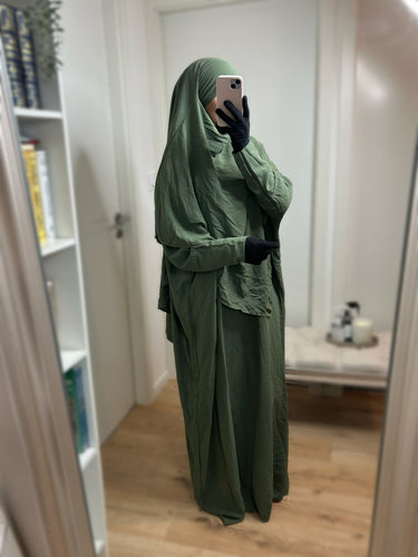 Ensemble Abaya Khimar en Jazz - Kaki