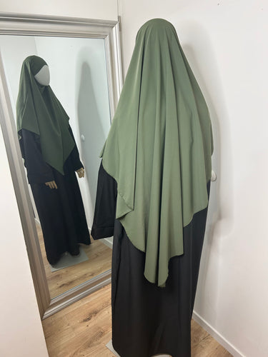 Khimar long en Soie de Médine - Kaki