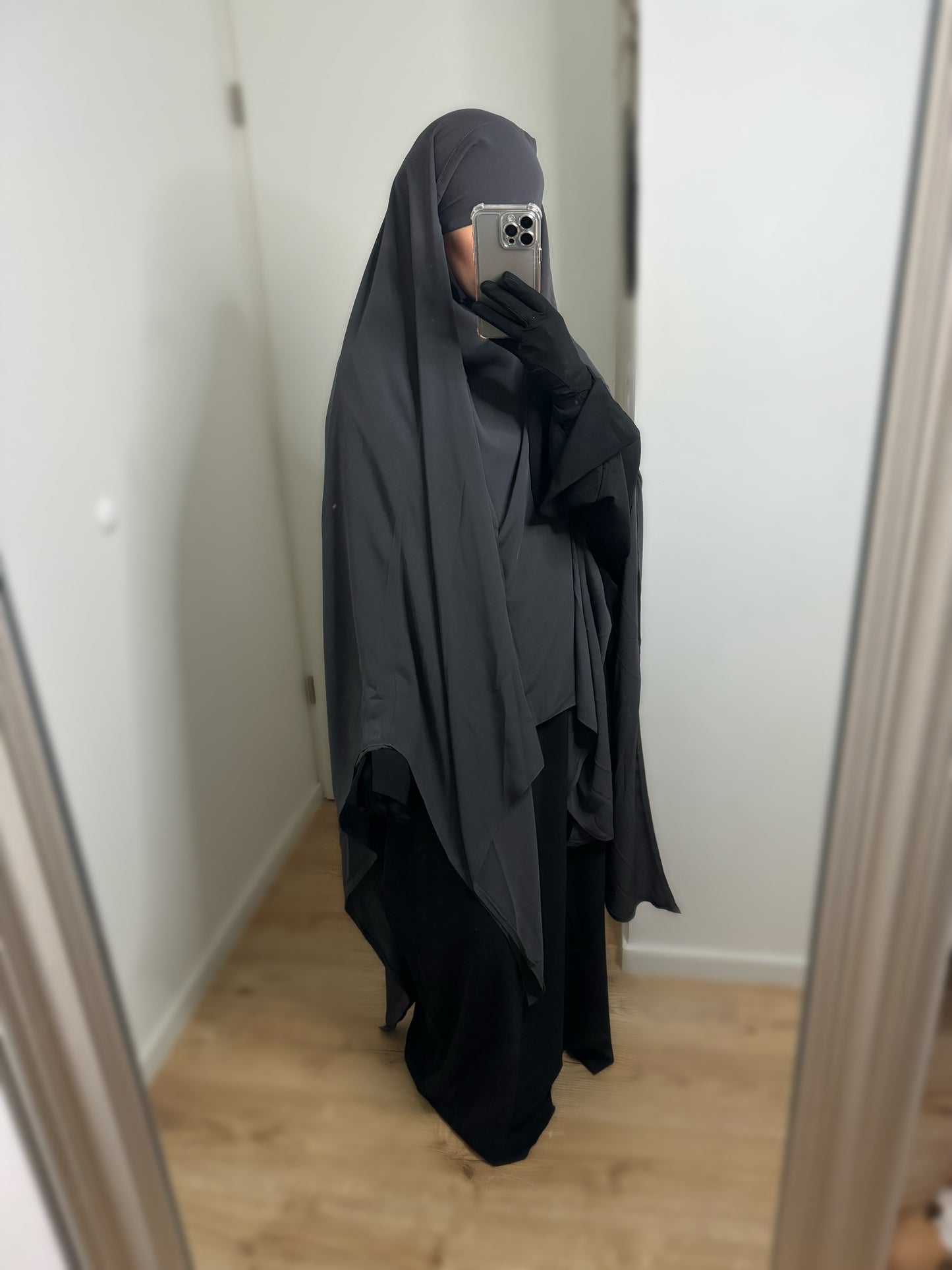 Big khimar Isleym - Gris anthracite