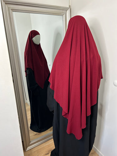 Khimar long en Jazz - Rouge bordeau