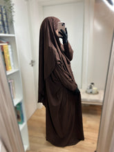 Charger l&#39;image dans la galerie, Ensemble Abaya Khimar en Jazz - Marron