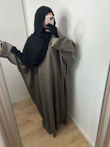 Abaya effet lin - Taupe