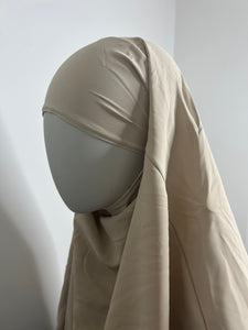 Khimar long en Soie de Médine - Beige