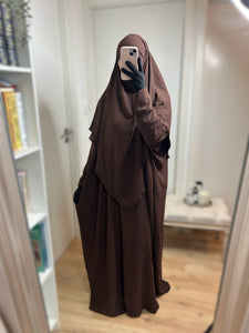 Ensemble Abaya Khimar en Jazz - Marron