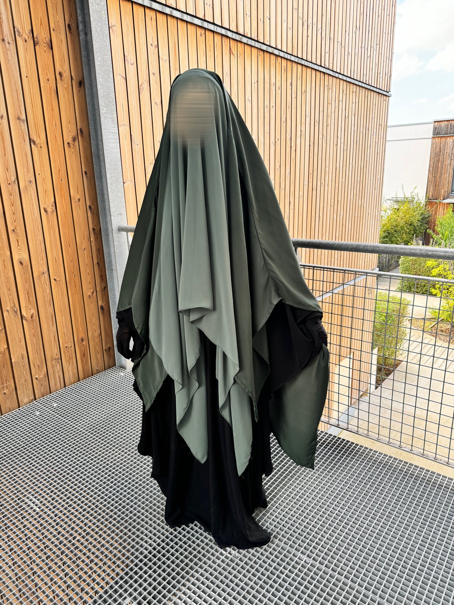 Khimar Sittar bi-couleur Juwayriya - Vert / Vert d’eau