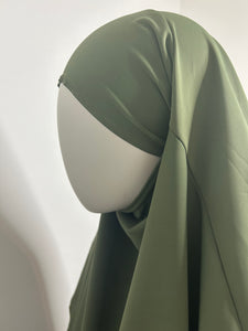 Khimar long en Soie de Médine - Kaki