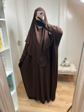 Charger l&#39;image dans la galerie, Ensemble Abaya Khimar en Jazz - Marron