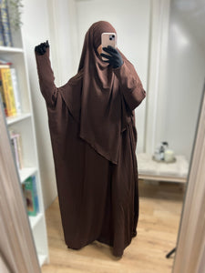 Ensemble Abaya Khimar en Jazz - Marron