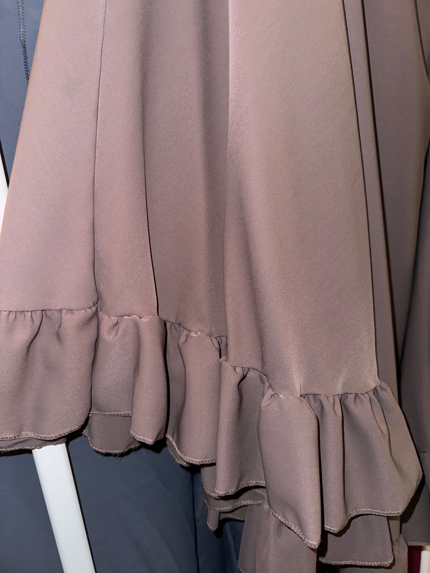 Khimar à volants Soie de Médine - Taupe