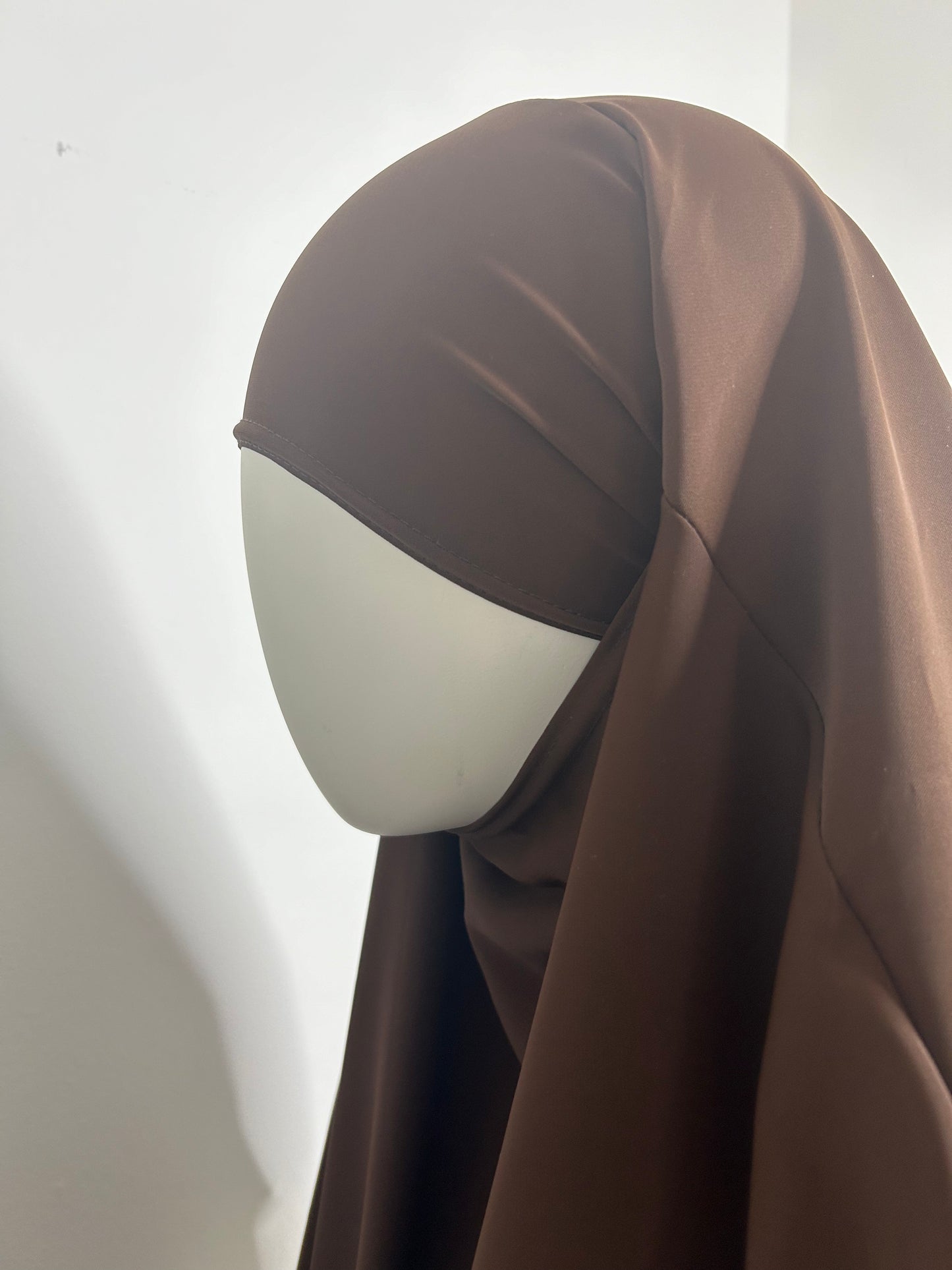 Khimar long en Soie de Médine - Marron