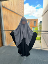 Load image into Gallery viewer, Khimar Sittar bi-couleur Juwayriya - Gris