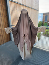 Load image into Gallery viewer, Khimar Sittar bi-couleur Juwayriya - Taupe / Beige