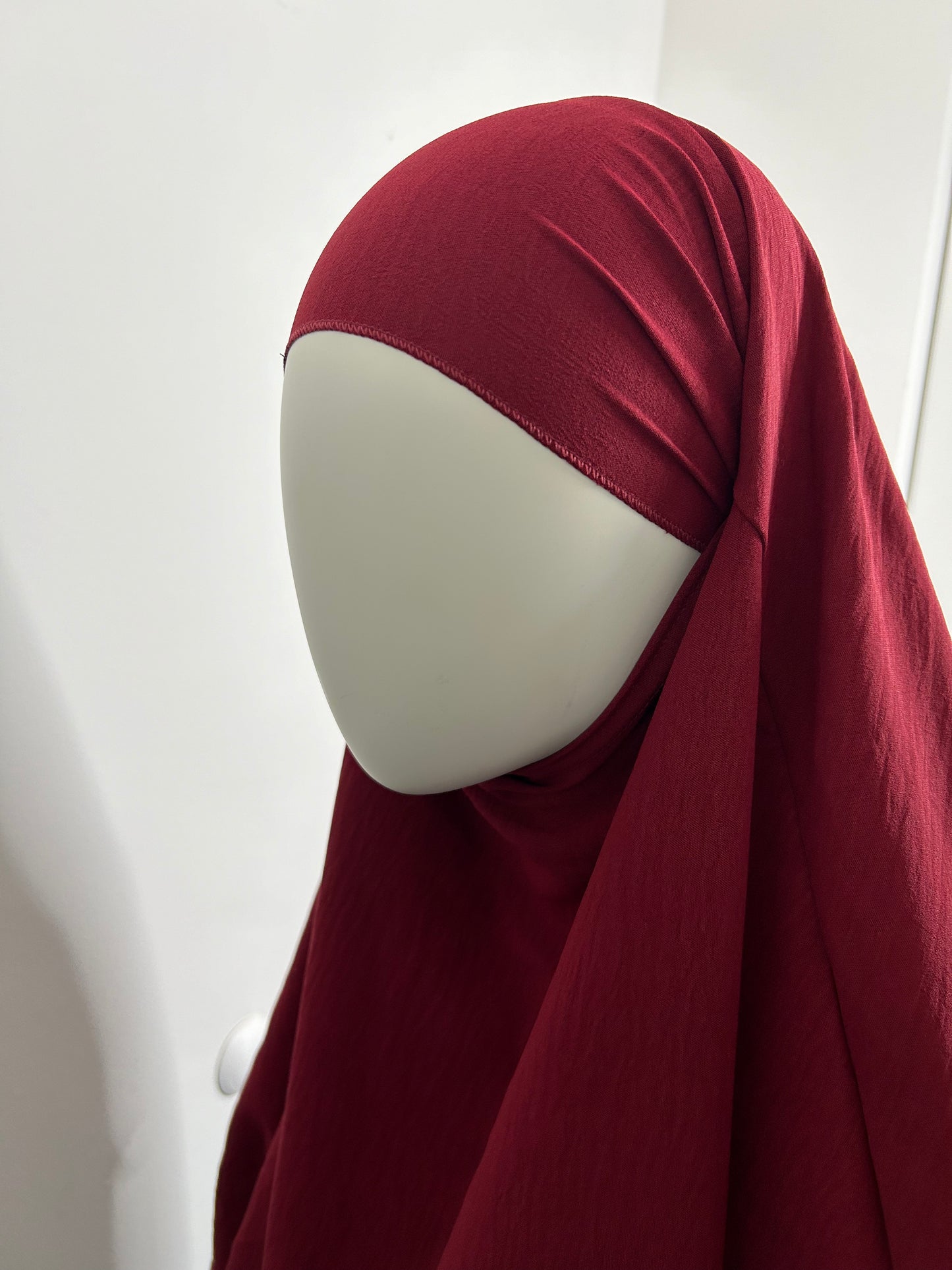 Khimar long en Jazz - Rouge bordeau