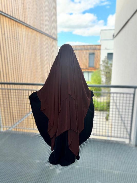 Khimar Sittar bi-couleur Juwayriya - Marron