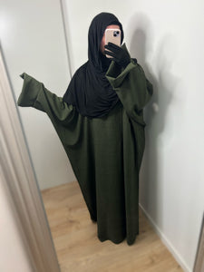 Abaya effet lin - Kaki