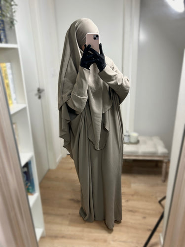 Ensemble Abaya Khimar en Jazz - Taupe