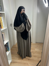 Charger l&#39;image dans la galerie, Abaya manches ballons en Jazz - Taupe