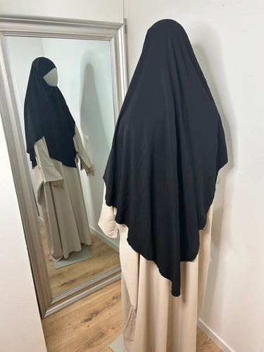 Khimar long en Soie de Médine - Noir