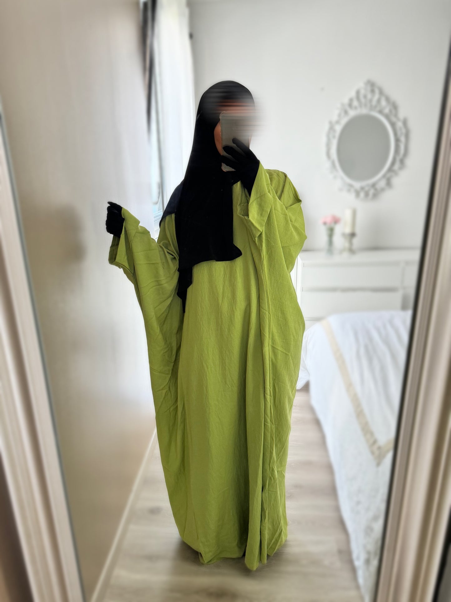 Abaya Farasha Lin - Vert pomme