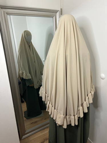 Khimar à volants Soie de Médine - Beige