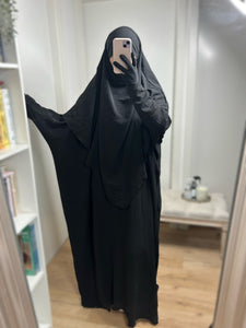 Ensemble Abaya Khimar en Jazz - Noir