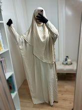 Afbeelding in Gallery-weergave laden, Ensemble Abaya Khimar en Jazz - Beige crème