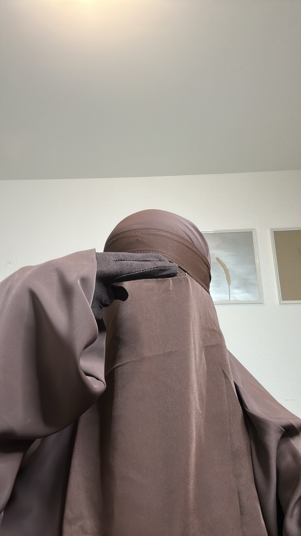 Niqab bandeau soie de Médine marron